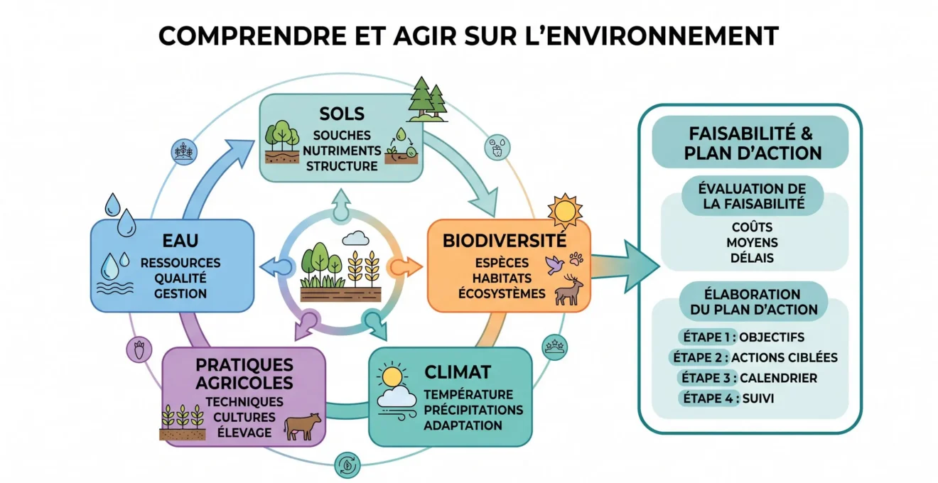 Sols eau biodiversité climat et pratiques dans un diagnostic agroécologique
